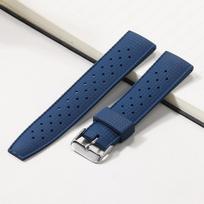 20mm 22mm Watchband Tropical Silicone Timepiece Straps Smart Watch Strap for Omega Watch Bracelet Black Green for Men Wristband 20mm&Silver Clasp mėlyna