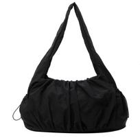 Dumpling Bag Drawstring Canvas Shoulder Bag Pleated Korean Style Cloud Crossbody Bag Large Capacity Casual Underarm Bag Lady juoda