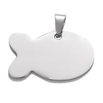 5Pcs Good Quality Fish Tags Pendant Charm Dog ID Stainless Steel Blank Dog Tags 5 colors Both side Polished sidabras