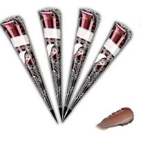 4 Pack Henna Brown Freckles Natural, Henna Tattoo Color Brown, Natural Henna Cream Cones, Tattoo Stickers For Temporary Tattoos violetinė