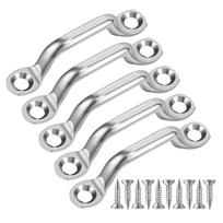 Silver Bimini Top Strap 316 Stainless Steel Footman's Loop 5Pcs Boat Deck Hardware