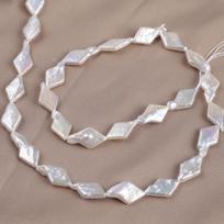 1String, Handmade Rhombus Pearl 8×15mm, White Natural Freshwater Pearl Beads for Jewelry Making DIY Necklace Bracelet, Luxury Crafts 36cm 1String/8×15mm-36cm balta