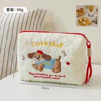 Large Capacity Makeup Bag Portable Cute Cartoon Dog Storage Bag Multi-functional Cosmetic Bag Travel Storage Pouch for Women balta