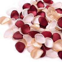 100Pcs Burgundy Rose Petals for Wedding Gold White Artificial Flower Petals for Wedding Aisle Flower Girl Baskets Centerpieces