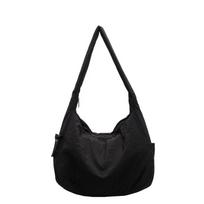 New Solid Color Nyl Zipper Women's Tote Bag Soft Simple Large Capacity Handbag 2026 Fashi High Beauty Versatile Shoulder Bag juoda