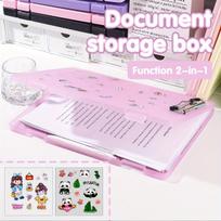 An A4 Pp Writing Pad With Storage Function, Multi-functional Document Office Supplies, Students Sorting Tools, Send Cute Sticker rožinė