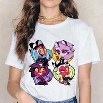 Cartoons Helluva Boss T-shirts Women Summer Graphic Tees Funny Shirts For Woman Tshirts Crew Neck Harajuku Tops S įvairiaspalvis