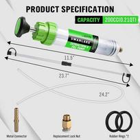 SWANLAKE 200cc Automotive Fluid Extractor & Fill Pump with 23'' Long Hose Oil Change Pumps for Automotive Use
