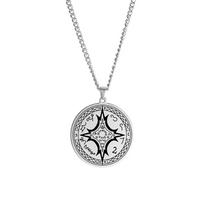 EUEAVAN Tetragrammaton Mastery of The Magical Arts Talisman Pendant Necklace Stainless Steel Chain Supernatural Amulet Jewelry 60cm