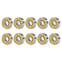 10pcs Inline Roller Skate Bearing Deep Groove 608rs ABEC-9 Miniature Ball Bearings Carbon Steel Precision Bearing for Skateboard geltona