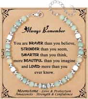 Amazonite Colorful Imperial Jasper Stainless Steel Beads Bracelets Graduation Mothers Day Christmas Birthday Gifts for Her Women