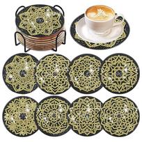 8 Pcs Dinosaur Acrylic Diamond Painting DIY Coaster Indian Woman with Holder Skull Diamond Painting Art Coaster Kit for Beginner