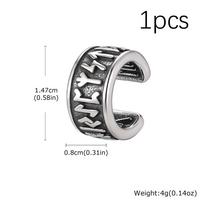 Punk Vintage Norse Viking Rune Ear Cuff for Men, Stainless Steel Fake Piercing Clip on Earrings, Stylish Unique Jewelry Gifts