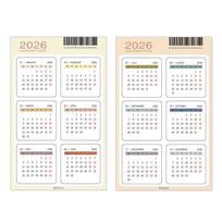 Fromthenon 2026 Calendar Stickers Traveller's Notebook Planner Journal Annual Calendar Stickers Office Stationery Supplies