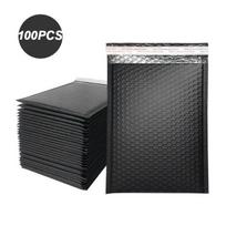 New 100pcs Pink Bubble Mailer Bubble Padded Mailing Envelopes Mailer Poly for Packaging Self Seal Shipping Bag Bubble Padding (Black,11*15cm) juoda
