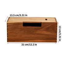 New Cord Organizer Box Wooden Cable Storage Container Wire Hiding Organizer Cord Storage Box For Home Office Dorm Room Farmhouse
