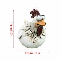 Funny Chicken Sitting Fence Decor Garden Statues for Fences Rooster Wall Art Yard Sculptures Farm Patio Lawn Decoration 14X13cm
