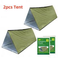 2Pcs Reflective Mylar Tent Lightweight Thermal Shelter With Fix Rope For Outdoor Emergency Camping
