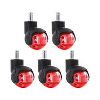 360 Degree PU Ball Casters for Office Chairs with 2 Diameter Quiet Rolling Universal Fit and Long Lasting Build M4YD raudona