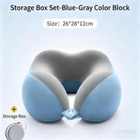 1Pc Memory Foam U Neck Pillow Set With Storage Bag & Opp Bag, Portable Travel U-Shaped Pillow Multiple Colors Optional For Home