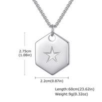 Vnox 60cm Stylish Dog Tag Pendant Neckalce for Men, Stainless Steel Geometric Box Chain Necklace, Birthday Graduate Father Gift