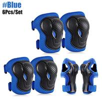 6-In-1 Kids/Youth Protective Gear Set - Knee & Elbow Pads + Wrist Guards For Scooter,Skateboard,Bike,Skating - Adjustable & Safe S