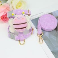 Hot for pet portable breast back dog bee breast strap walking dog leash out leash small and medium-sized dog pet supplies (purple,S) violetinė
