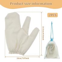 2Pcs Raw Silk Massage Gloves Exfoliating Bath Massage Scrubbing Glove Reusable Raw Silk Massage Glove For Dry Skin Cleaning