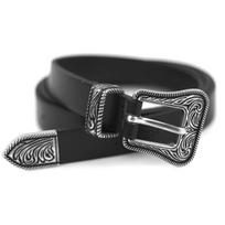 DAMISH Paisley Sagtis Vakarų Karvės Odos Diržas_Juodas black