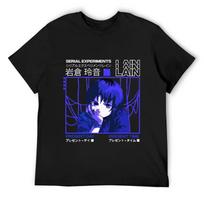Serial experiments lain darker T-Shirt blue archive topping street wear vintage t shirt men S juoda