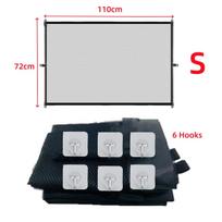 Pet Dog Fence with 4/6Pcs Hooks No-Drill Cat Dog Obstacle Enclosure Net Folding Breathable Mesh Playpen for Cat Dog Safety Fence