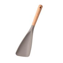 Food-Grade Silicone Spatula with Wooden Handle: Non-Stick, Heat-Resistant Cooking Utensil for Salads, Pans, Rice, and Ice Scooping