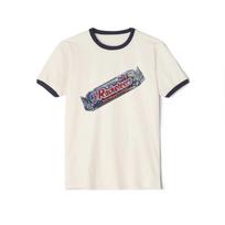 Wacky Packages 3 Racketeers Candy Bar Printed Ringer T shirt Musketeers Parody L
