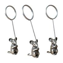 3Pcs Note Holder Stable Anti-Corrosive Spiral Clip for Notes Photos Menus Business Cards Retro Zodiac Desktop Ornament Unique Gift for Collectors Rat