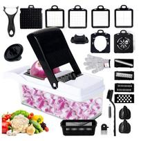 26 in 1 Vegetable Chopper, Kitchen Accessories, Durable, Ergonomic Handles, Plastic, 32 x 11 x 10 cm, Black