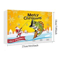 Advent Fishing Calendar For Men 24-Day Fishing Bait Christmas Advent Fish Lure Calendar For Boys Boyfriend Husband Father (as the picture,L)