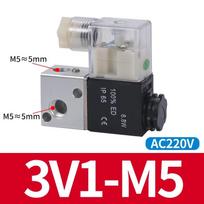 AC220V DC24V DC12V 3V1-M5 3V1-06/08 2 Position 3 Way Pneumatic Solenoid Valve Port 1/8  1/4 NC  Electric Magnetic Valve