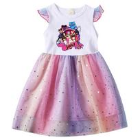 4100 Kids Girls Rumi Zoey Mira Movie Print Sequin Dress 100cm