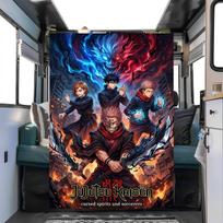Jujutsu Kaisen  Printed Flannel Blanket Cozy Warm for Bed Sofa Chair Picnic Travel Home Outdoor Use YUN6514 80cm x 120cm
