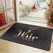 Vintage Barber Scissors Logo Area Rug - Professional Hair Salon Style Decorative Non-Slip Floor Mat for Home, Office, Shop 40cm x 60cm