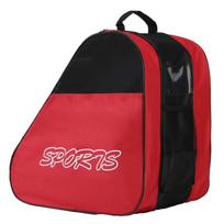 Large Capacity Roller Skates Bag 3 Layers Skating Shoes Case Ice Skating Bag  Inline Skates raudona