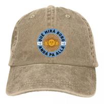 Vintažinė Ką žiūri, kvaili? Eik ten! Beisbolo kepuraitė Unisex stiliaus, sendinta medvilnė, galvos apdangalas, juokinga Argentinos vėliavos kepurė S įvairiaspalvis