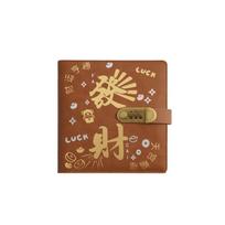 PU Leather Colorful Shine Budget Binder 50Sheets Account Book Saving Money Binder  50 Sheets juoda