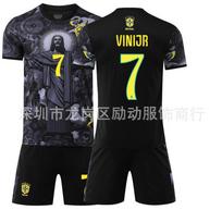 Americas national team 7 Vinicius jersey 10 Neymar Brazil special commemorative edition black football jersey set 16#