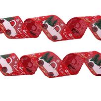Elegant Ten Meter Christmas Fabric Ribbon In Bold Red For Holiday Tree Decor 10m Red Ribbon