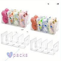 4Pcs Clear Acrylic Kids Shoe Rack for Closet Organizers and Storage, Small Shoe Rack 4 Sections Organizer Stackable Shoe Shelf gryna
