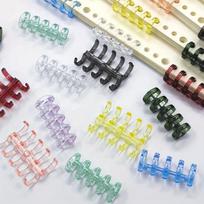 30pcs Morandi Color 5-Hole Sectioned Binder Clips for DIY Loose-Leaf Storage, Simple Plastic Notebook Page Fasteners