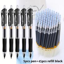 50pcs Ballpoint Pen Set, 0.5Mm Retractable, Durable Plastic Body, Smooth Writing, Includes Ink Refills, Perfect Gift for office