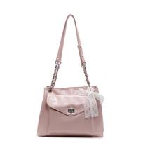 Minimalist Soft Leather Tote Bag Solid Color Commuting Shoulder Bag Ballet Style Armpit Bag  Travel rožinė