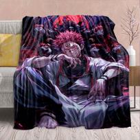 Jujutsu Kaisen Anime Flannel Blanket - Soft Warm Perfect for Sofa, Bedding Camping Travel Office Home Decor -QJY 75x90cm